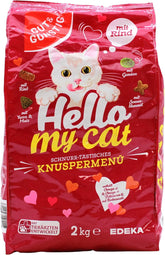 4x Gut & Günstig Hello My cat Knuspermenü mit Rind (4x2kg) (8kg)
